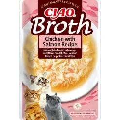 12x Ciao Broth Kattensnack Chicken & Salmon 40 gr