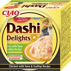 6x Ciao Dashi Delights Kattenvoer Nat Chicken & Tuna & Scallop 70 gr