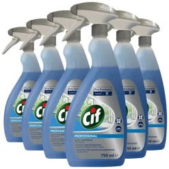 6x Cif Professional Glas -en Interieurreiniger Pro Formula 750 ml