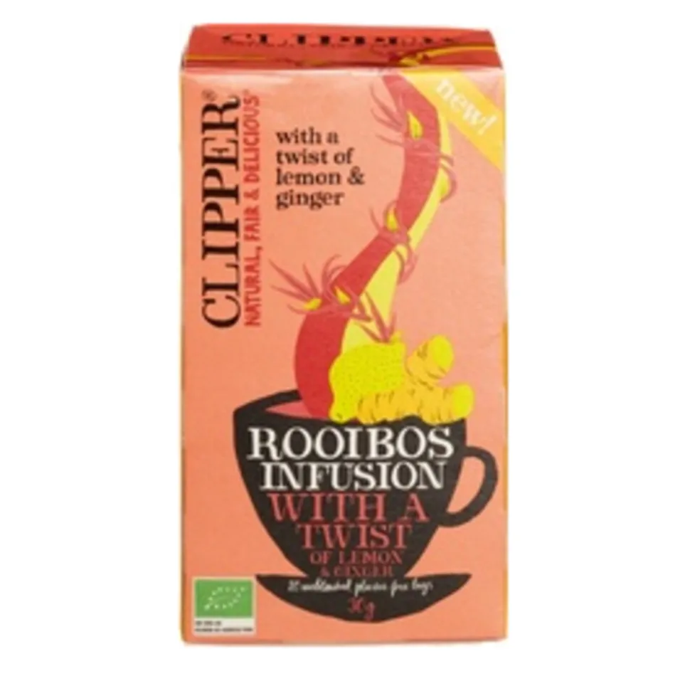 3x Clipper Thee Rooibos Twist Ginger Lemon 20 stuks