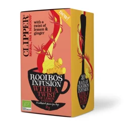 3x Clipper Thee Rooibos Twist Ginger Lemon 20 stuks