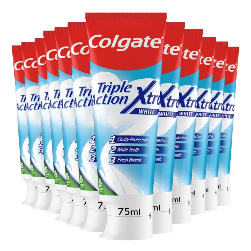 12x Colgate Tandpasta Triple Action Xtra White 75 ml
