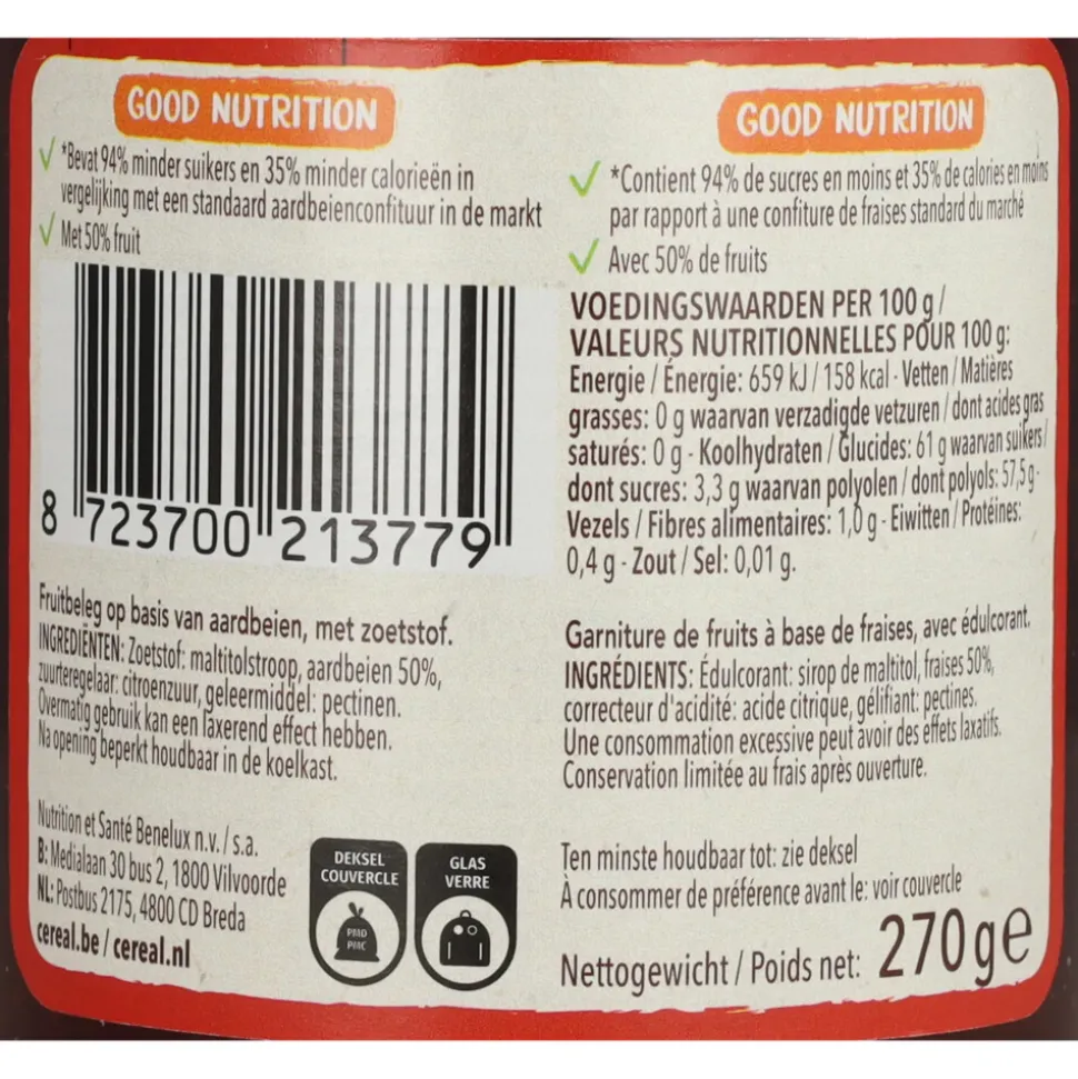 6x Céréal Jam Aardbeien 270 gr