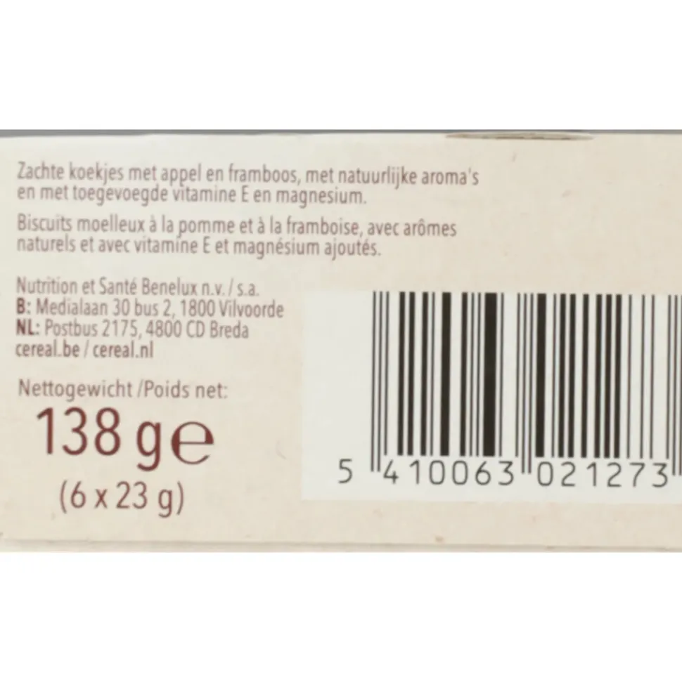 3x Céréal Koekjes Appel-Framboos 138 gr
