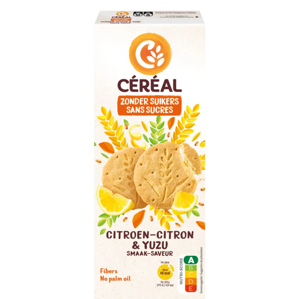3x Céréal Koekjes Citroen & Yuzu 132 gr