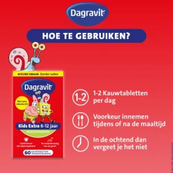 2x Dagravit Multivitamine Kids Extra 6-12 Jaar Spongebob 60 kauwtabletten
