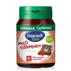 2x Dagravit Natural Kids Multivitaminen Framboos 60 kauwtabletten