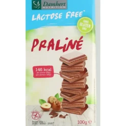3x Damhert Chocoladereep Praliné Glutenvrij en Lactosevrij 100 gr
