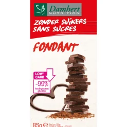 3x Damhert Chocoladetablet Fondant Zonder Suikers 85 gr