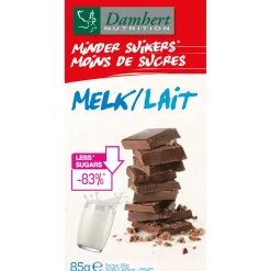 3x Damhert Chocoladetablet Melk Minder Suikers 85 gr