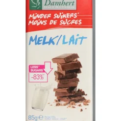 3x Damhert Chocoladetablet Melk Minder Suikers 85 gr