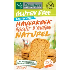 3x Damhert Haverkoekjes Naturel Glutenvrij 165 gr