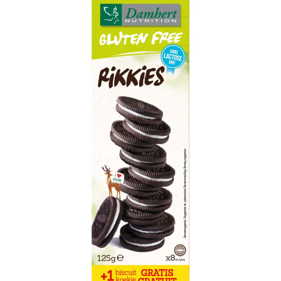 3x Damhert Koek Rikkies Glutenvrij Lactosevrij 125 gr