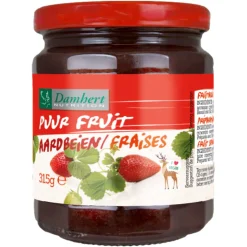 3x Damhert Puur Fruit Confiture Aardbei 315 gr