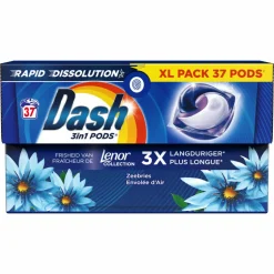 4x Dash Wasmiddelcapsules 4in1 Pods Zeebries 37 stuks