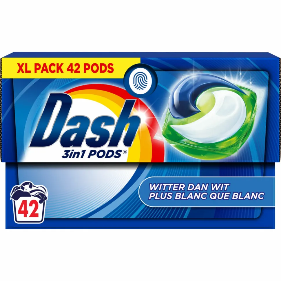 4x Dash Wasmiddelcapsules 3in1 Pods Witter dan Wit 42 stuks