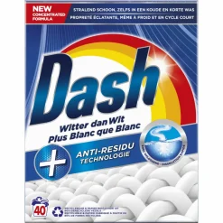 3x Dash Waspoeder Witter dan Wit 40 Wasbeurten 2,4 kg
