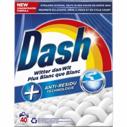 3x Dash Waspoeder Witter dan Wit 40 Wasbeurten 2,4 kg