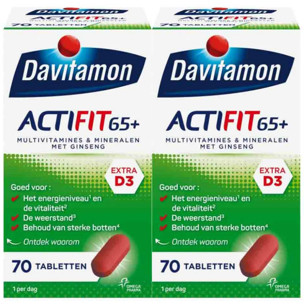 2x Davitamon Actifit 65+ 70 tabletten