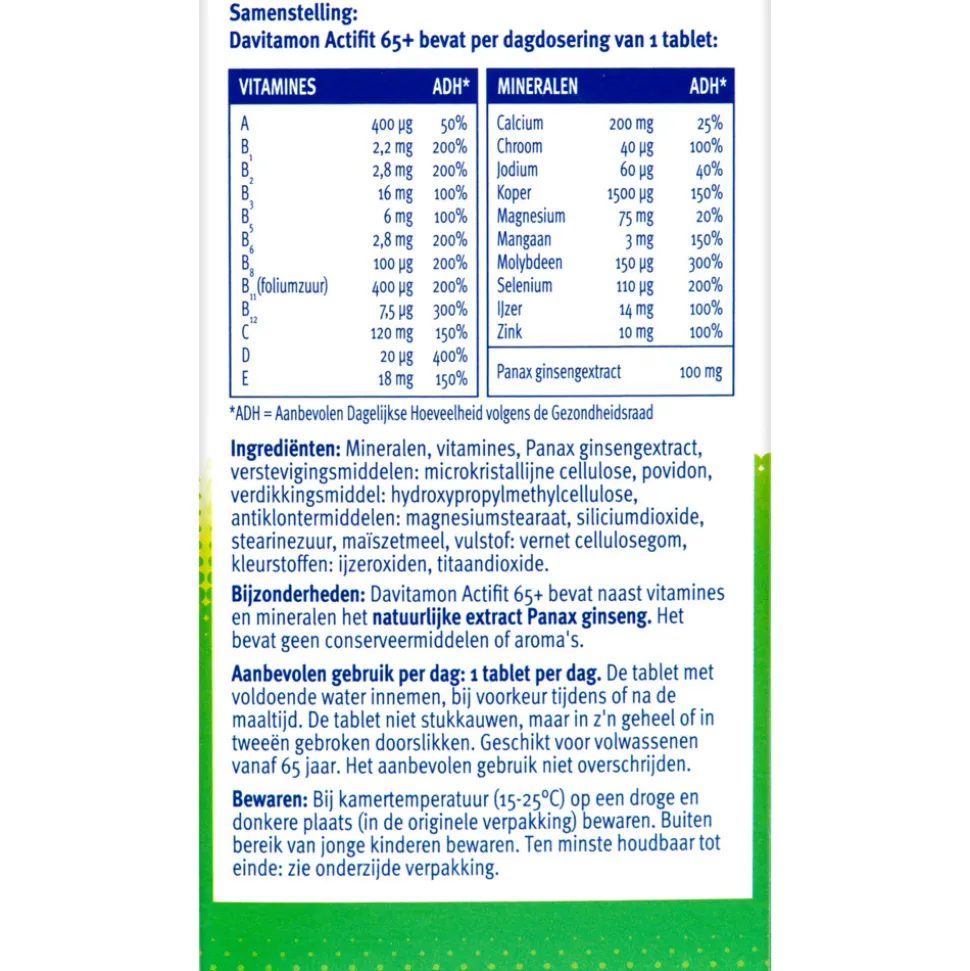 2x Davitamon Actifit 65+ 70 tabletten