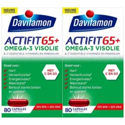 2x Davitamon Actifit 65+ Omega-3 Visolie 80 capsules