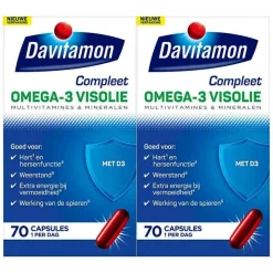 2x Davitamon Compleet Omega-3 Visolie 70 capsules