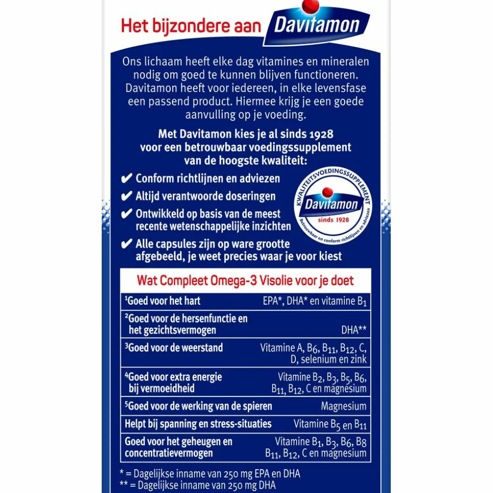 2x Davitamon Compleet Omega-3 Visolie 70 capsules