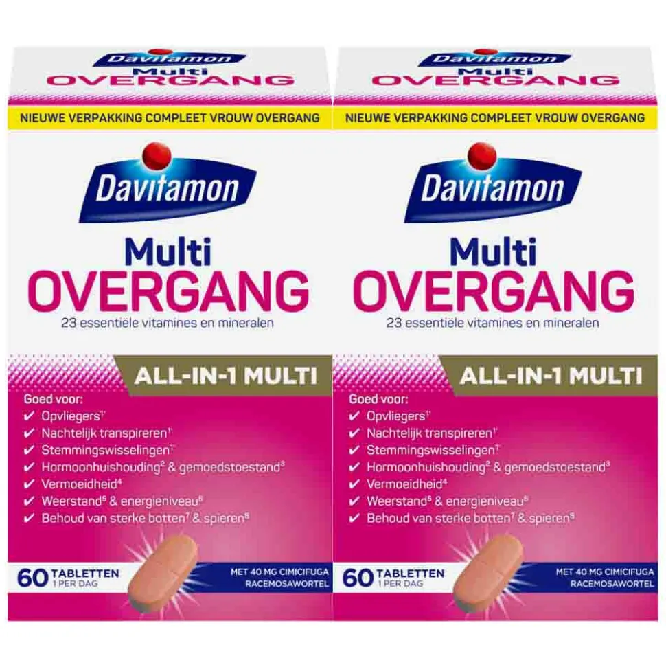 2x Davitamon Compleet Vrouw Overgang Multivitamine 60 tabletten