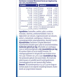 2x Davitamon Compleet Weerstand Hoog Gedoseerd Bosvruchten 50 kauwtabletten