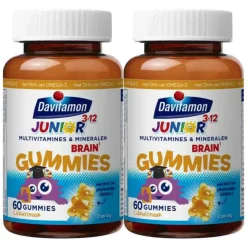 2x Davitamon Davitamon Junior Brain Multivitamines Citrus 60 gummies
