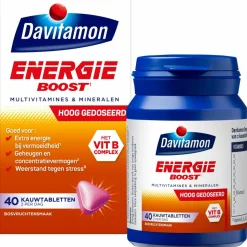 2x Davitamon Energie Boost Bosvruchten 40 kauwtabletten