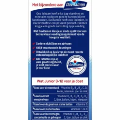 2x Davitamon Junior 3+ Kauwvitamines Framboos 60 kauwtabletten