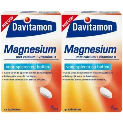 2x Davitamon Magnesium Spieren en Botten 42 tabletten