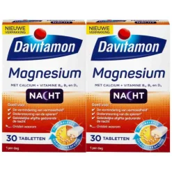 2x Davitamon Magnesium Voor de Nacht 30 tabletten