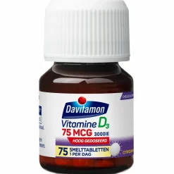 2x Davitamon Vitamine D3 75mcg 75 smelttabletten