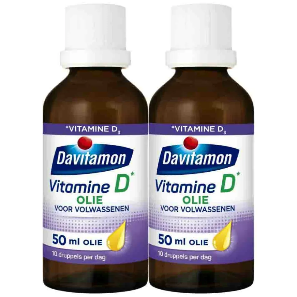 2x Davitamon Vitamine D Olie Volwassenen 50 ml