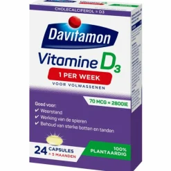 2x Davitamon Vitamine D Vegan 1 Per Week 24 capsules