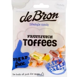3x De bron Suikervrije Fruittoffee 90 gr