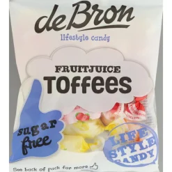 6x De bron Suikervrije Fruittoffee 90 gr