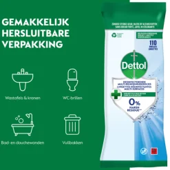 3x Dettol Desinfecterende Reinigingsdoekjes Cleanser 110 stuks