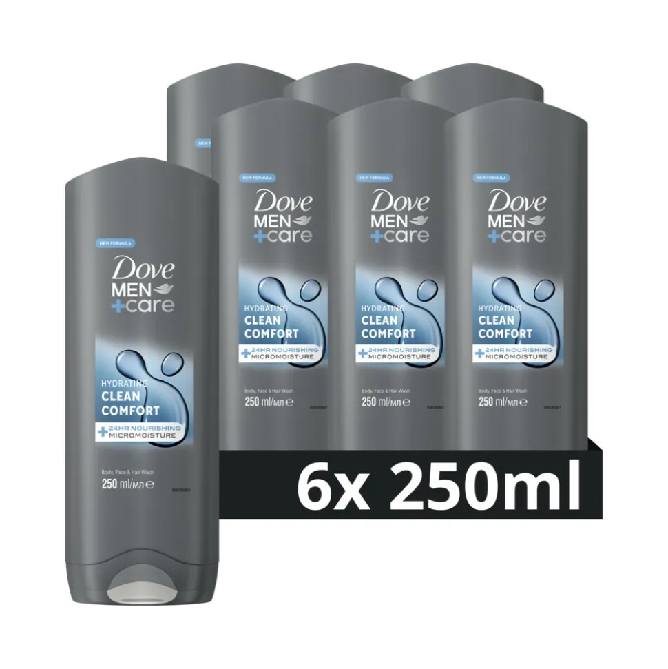 6x Dove Douchegel Men+ Care Clean Comfort 250 ml