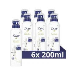 6x Dove Shower Foam Deeply Nourishing Cotton Oil 200 ml