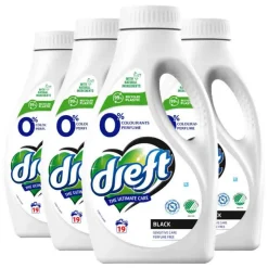 4x Dreft Vloeibaar Wasmiddel 0% Donkere Was 19 Wasbeurten 988 ml