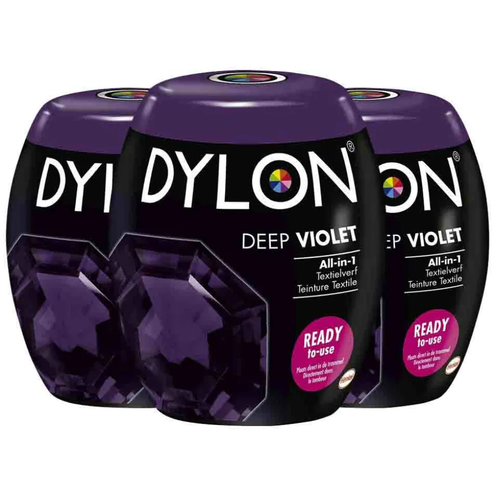 3x Dylon Textielverf Deep Violet 350 gr