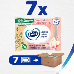 7x Edet Amandel Vochtig Toiletpapier 42 stuks