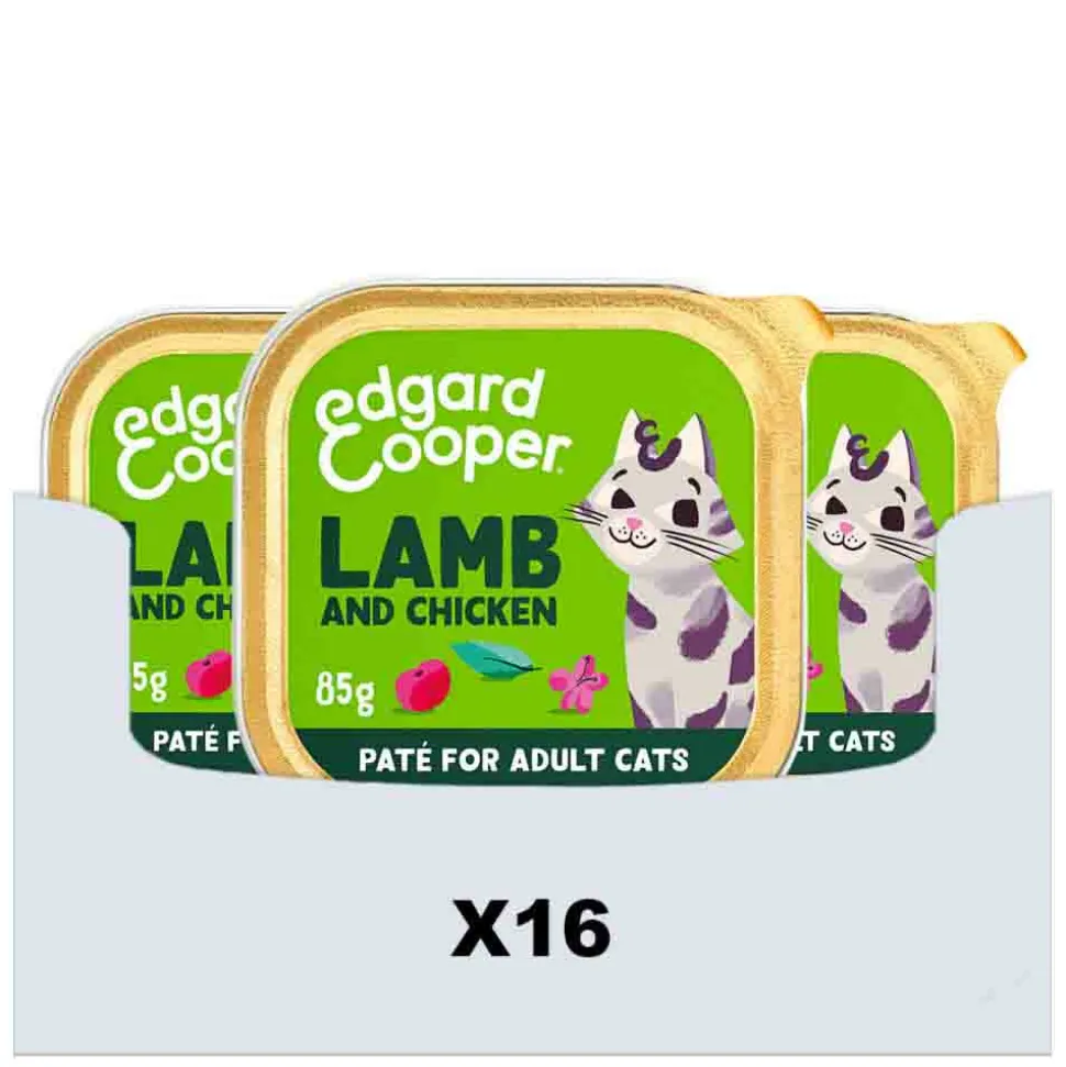 16x Edgard & Cooper Kattenvoer Pate Lam - Kip 85 gr