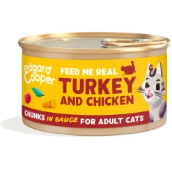 18x Edgard & Cooper Kattenvoer Chunks Kip - Kalkoen 85 gr