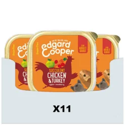 11x Edgard & Cooper Kuipje Vers Vlees Hondenvoer Kip - Kalkoen 150 gr