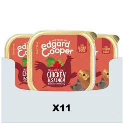 11x Edgard & Cooper Kuipje Vers Vlees Senior Hondenvoer Kip - Zalm 150 gr