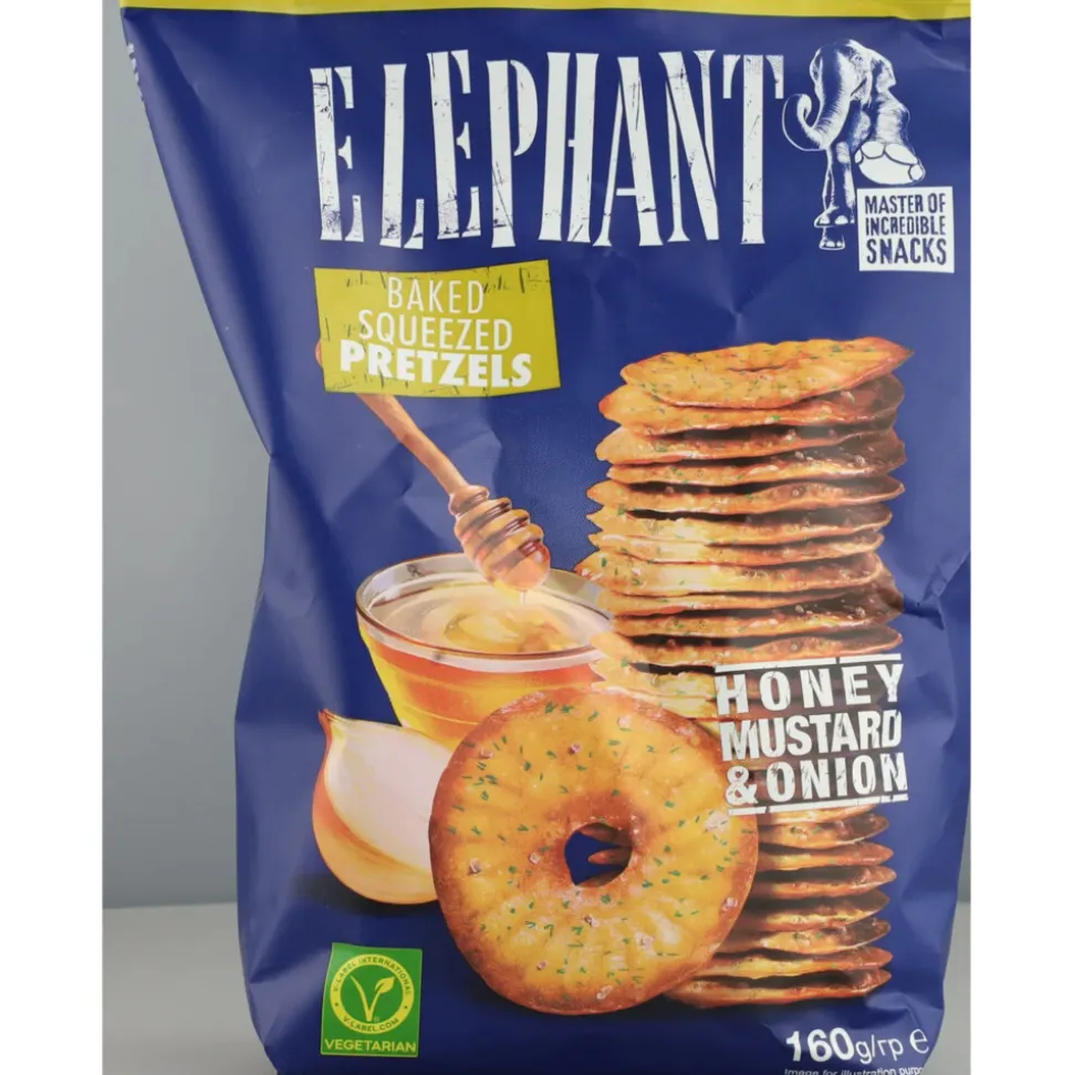 6x Elephant Pretzels Honing, Mosterd & Ui 160 gr